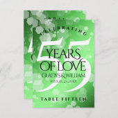 Elegant 55th Emerald Wedding Jubileum Bedankkaart (Voorkant / Achterkant)