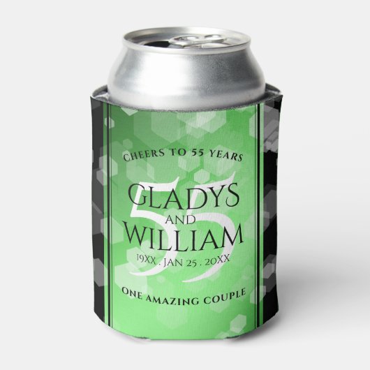 Elegant 55th Emerald Wedding Jubileum Blikjeskoeler (Blikje Voorkant)