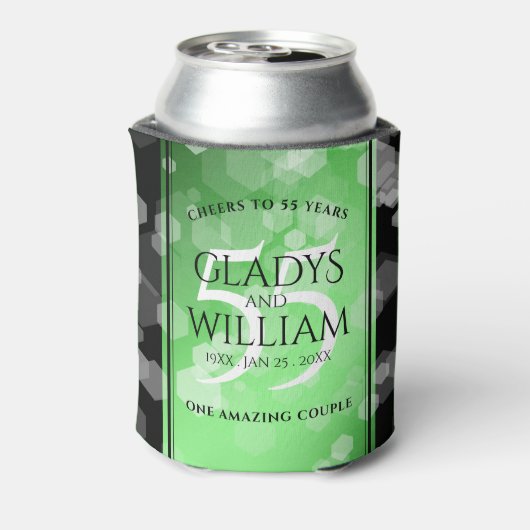 Elegant 55th Emerald Wedding Jubileum Blikjeskoeler (Blikje Achterkant)