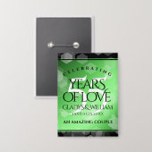 Elegant 55th Emerald Wedding Jubileum Button (Voorkant / Achterkant)