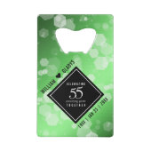 Elegant 55th Emerald Wedding Jubileum Creditkaart Flessenopener (Achterkant)
