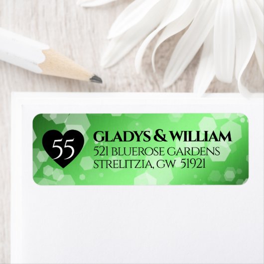 Elegant 55th Emerald Wedding Jubileum Etiket (Insitu)