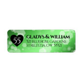 Elegant 55th Emerald Wedding Jubileum Etiket (Voorkant)