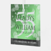 Elegant 55th Emerald Wedding Jubileum Glas Ornament (Voorkant links)