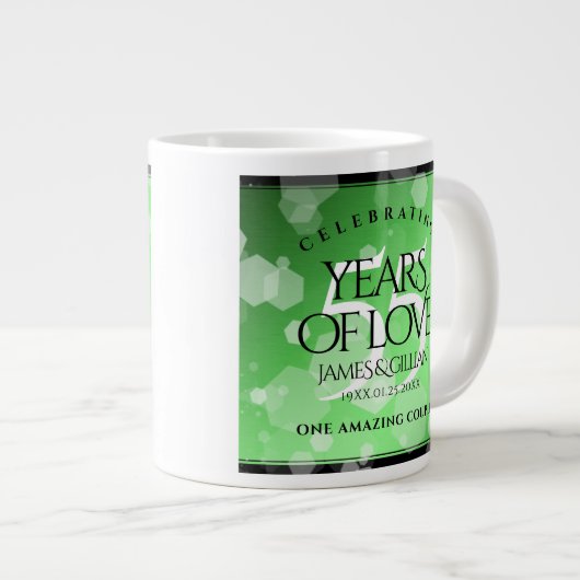 Elegant 55th Emerald Wedding Jubileum Grote Koffiekop (Voorkant rechts)