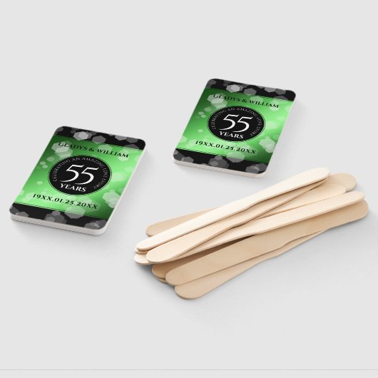 Elegant 55th Emerald Wedding Jubileum Handwaaier (Niet-gemonteerd)