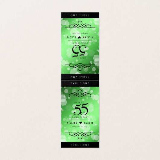 Elegant 55th Emerald Wedding Jubileum Kaart (Buitenkant ongevouwen)