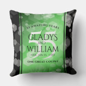 Elegant 55th Emerald Wedding Jubileum Kussen (Achterkant)