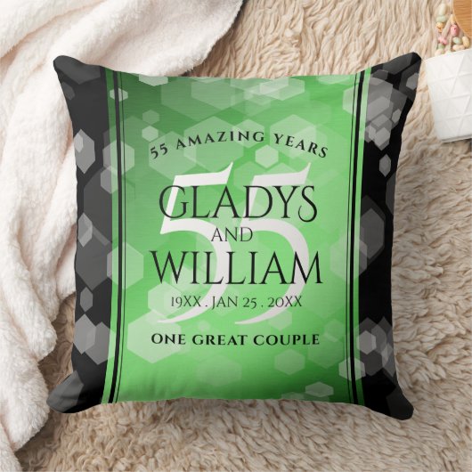 Elegant 55th Emerald Wedding Jubileum Kussen (Deken)
