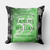 Elegant 55th Emerald Wedding Jubileum Kussen (Voorkant)