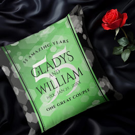 Elegant 55th Emerald Wedding Jubileum Kussen