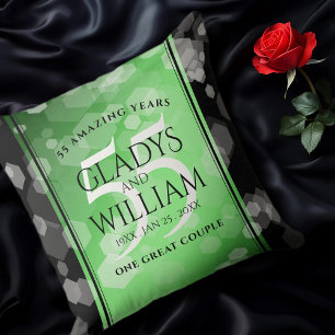 Elegant 55th Emerald Wedding Jubileum Kussen