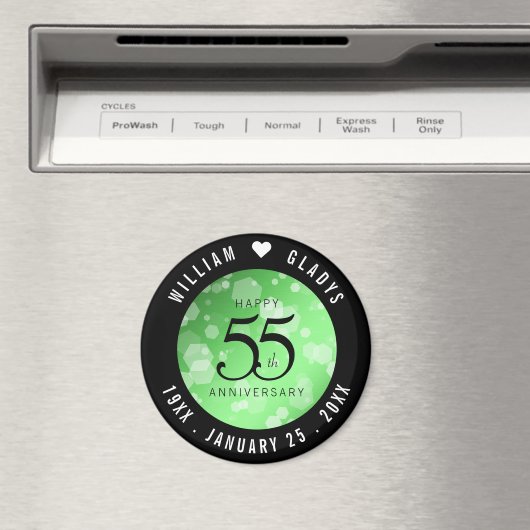 Elegant 55th Emerald Wedding Jubileum Magneet (Insitu (Vaatwasser))