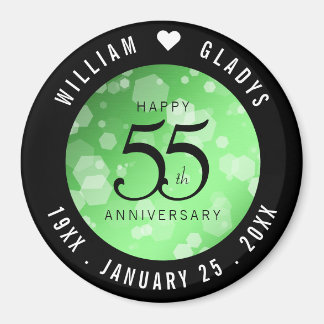 Elegant 55th Emerald Wedding Jubileum Magneet