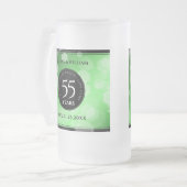 Elegant 55th Emerald Wedding Jubileum Matglas Bierpul (Voorkant links)