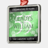 Elegant 55th Emerald Wedding Jubileum Metalen Ornament (Links)