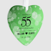 Elegant 55th Emerald Wedding Jubileum Ornament (voorkant)