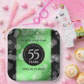 Elegant 55th Emerald Wedding Jubileum Papieren Bordje (Feest)