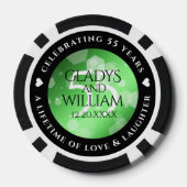 Elegant 55th Emerald Wedding Jubileum Poker Chips (Achterkant)