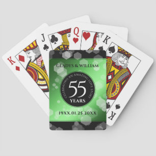 Elegant 55th Emerald Wedding Jubileum Pokerkaarten