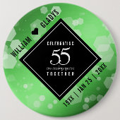 Elegant 55th Emerald Wedding Jubileum Ronde Button 6,0 Cm (Voorkant)
