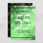 Elegant 55th Emerald Wedding Jubileum Save The Date (Voorkant / Achterkant)