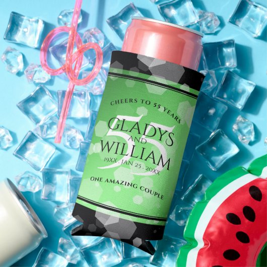 Elegant 55th Emerald Wedding Jubileum Seltzer Blikjeskoeler (Insitu Zomer)