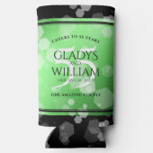 Elegant 55th Emerald Wedding Jubileum Seltzer Blikjeskoeler (Achterkant)