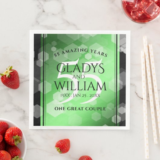 Elegant 55th Emerald Wedding Jubileum Servet (Insitu)