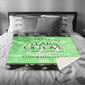 Elegant 55th Emerald Wedding Jubileum Sherpa Deken