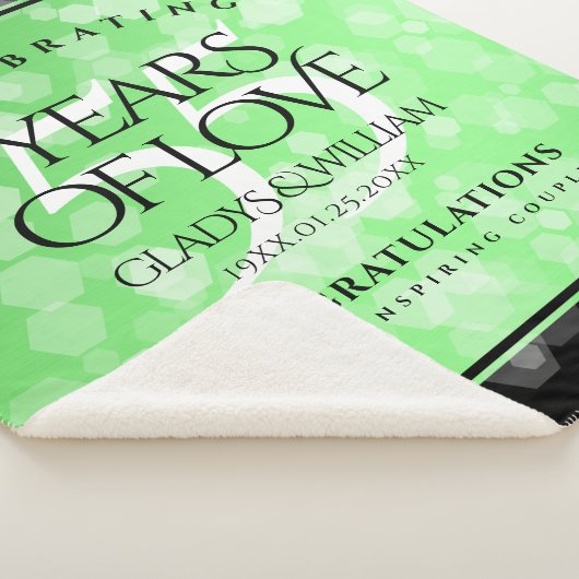 Elegant 55th Emerald Wedding Jubileum Sherpa Deken (3/4)