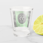 Elegant 55th Emerald Wedding Jubileum Shot Glas (Achterkant)