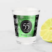 Elegant 55th Emerald Wedding Jubileum Shot Glas (Voorkant)
