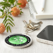 Elegant 55th Emerald Wedding Jubileum Sleutelhanger (Zijkant)