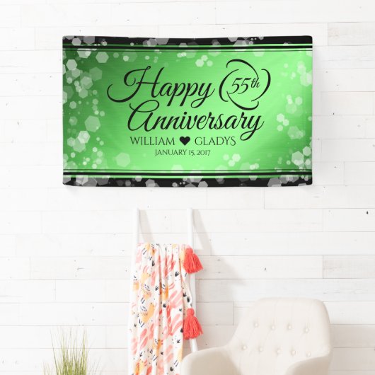 Elegant 55th Emerald Wedding Jubileum Spandoek (Insitu)