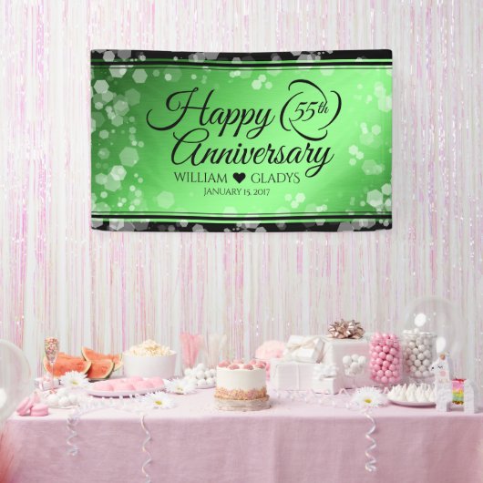 Elegant 55th Emerald Wedding Jubileum Spandoek (Feest)