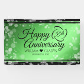 Elegant 55th Emerald Wedding Jubileum Spandoek (Horizontaal)