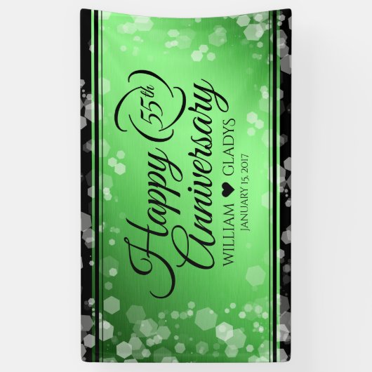 Elegant 55th Emerald Wedding Jubileum Spandoek (Verticaal)