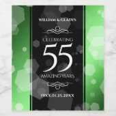 Elegant 55th Emerald Wedding Jubileum Wijn Etiket (Enkel label)