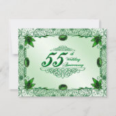 Elegant 55th Wedding Jubileum 4.25 x 5.5 nodigt ui Kaart (Voorkant)