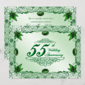 Elegant 55th Wedding Jubileum 5.5x7.5 nodigt uit Kaart (Voorkant / Achterkant)
