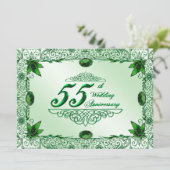 Elegant 55th Wedding Jubileum 5.5x7.5 nodigt uit Kaart (Staand voorkant)