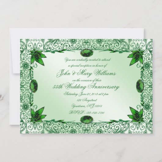 Elegant 55th Wedding Jubileum 5x7 Uitnodiging (Achterkant)