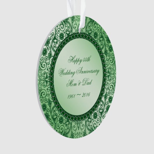 Elegant 55th Wedding Jubileum Acryl Ornament (voorkant)