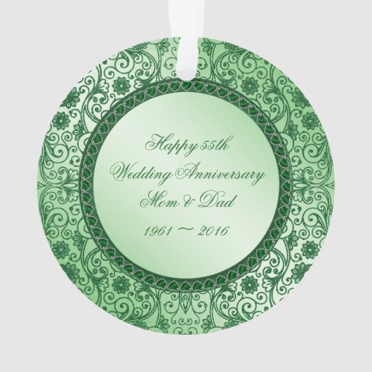 Elegant 55th Wedding Jubileum Acryl Ornament (achterkant)