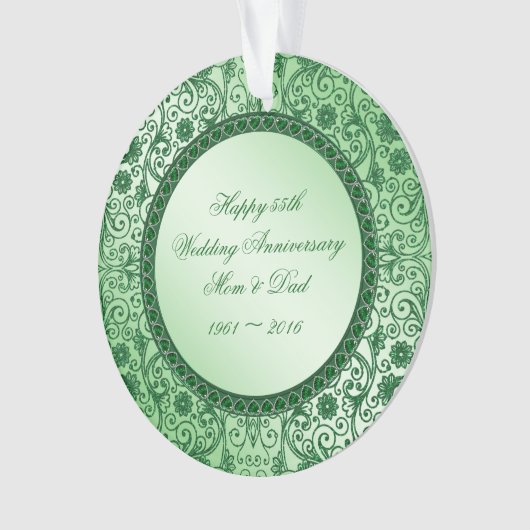 Elegant 55th Wedding Jubileum Acryl Ornament (voorkant)