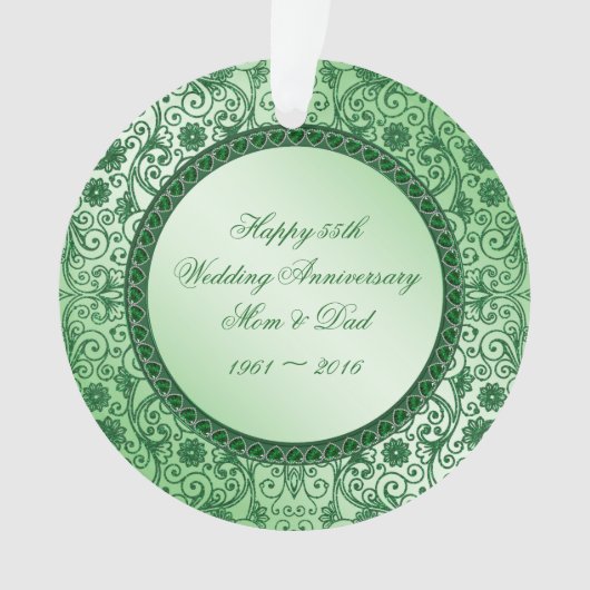 Elegant 55th Wedding Jubileum Acryl Ornament (voorkant)