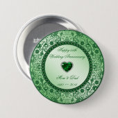 Elegant 55th Wedding Jubileum Button (Voorkant /achterkant)