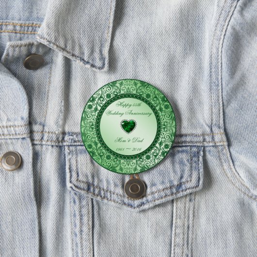 Elegant 55th Wedding Jubileum Button (In situ)