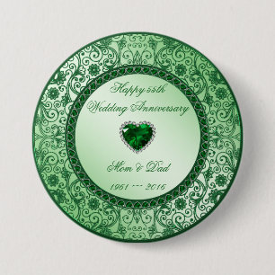 Elegant 55th Wedding Jubileum Button
